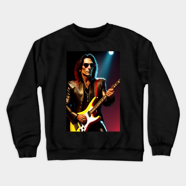 steve vai rock star graphic design artwork Crewneck Sweatshirt by Nasromaystro